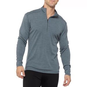 Smartwool mens XXL gray 150 merino wool 1/4 zip sweater EUC